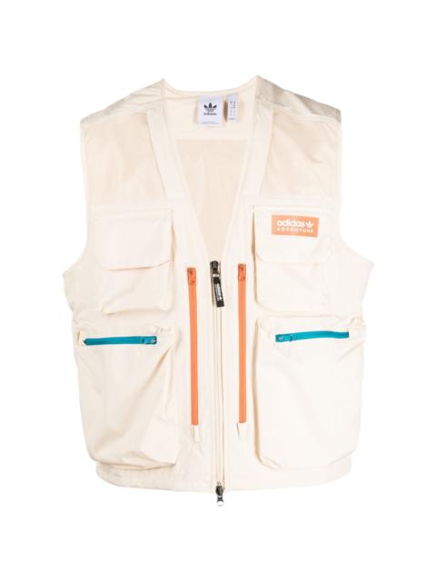 adidas contrasting zipper gilet