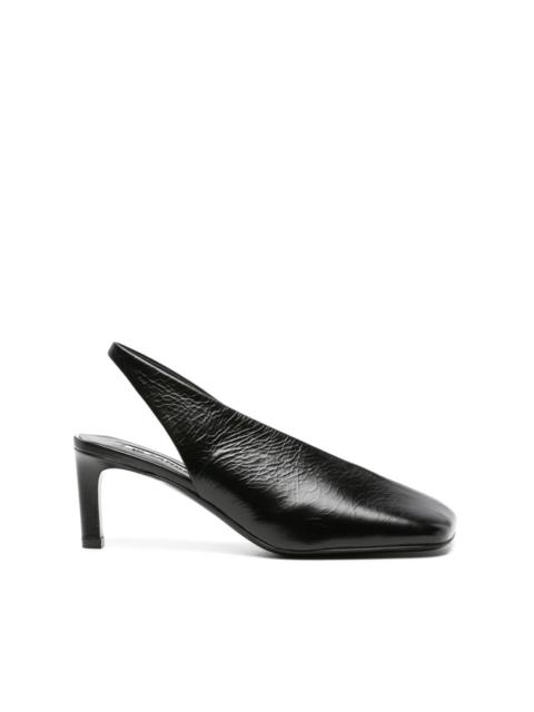 Jil Sander 70mm leather slingback pumps