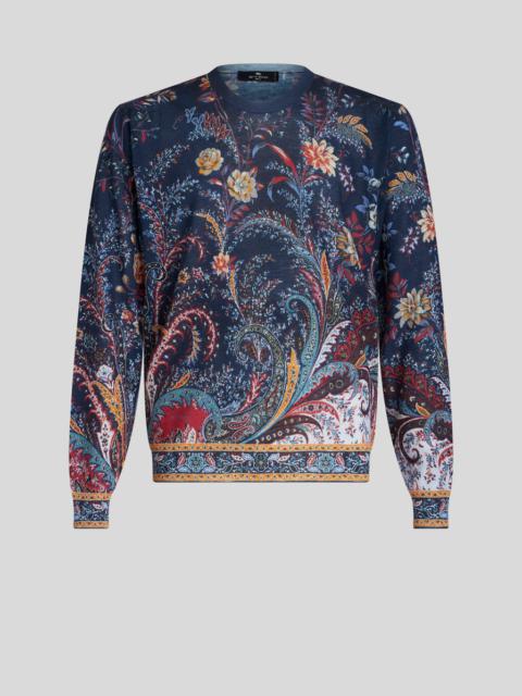 FLORAL PAISLEY SILK AND CASHMERE SWEATER
