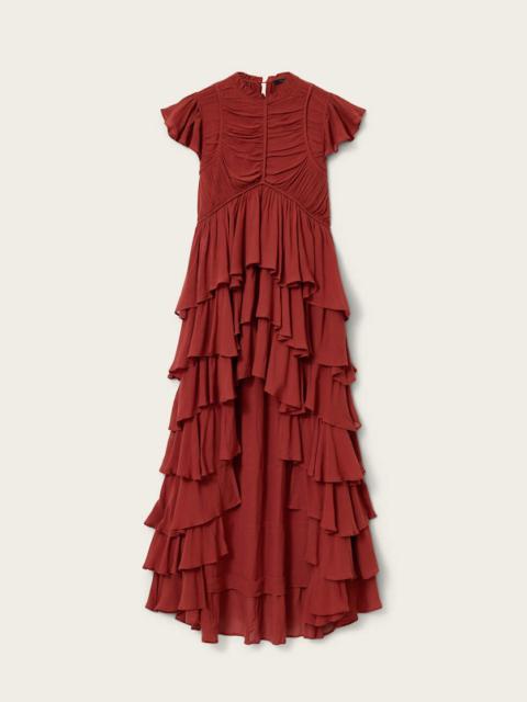 ALLSAINTS SHAELA RUFFLED MAXI DRESS