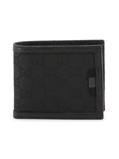 GUCCI Gucci Bifold Wallet GG Nylon With Coin Pouch Black