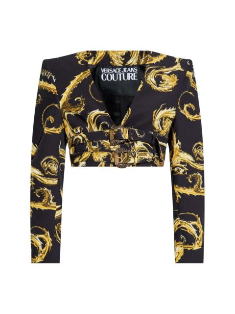 baroque-print cropped jacket