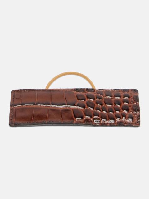 Jennifer Behr Snake-effect leather hair tie