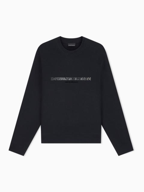 EMPORIO ARMANI DOUBLE JERSEY SWEATSHIRT WITH CONTRASTING LOGO