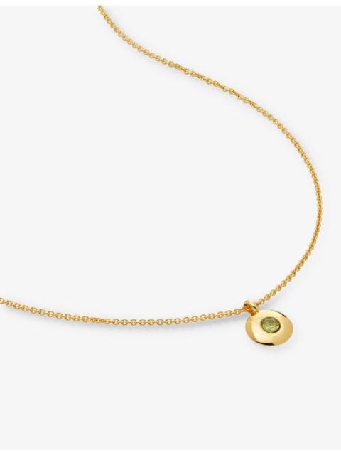 MONICA VINADER August birthstone 18ct gold vermeil and peridot necklace