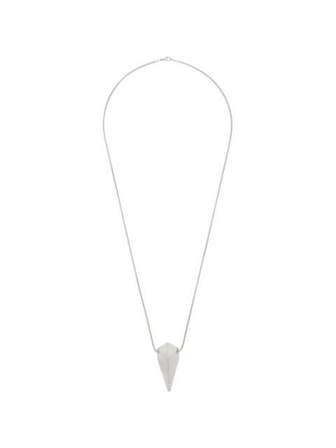 Rick Owens Silver Hollywood Pyramid Charm Necklace