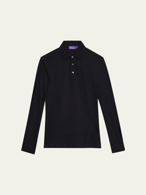 Ralph Lauren Men's Cotton and Cashmere Long-Sleeve Polo Shirt