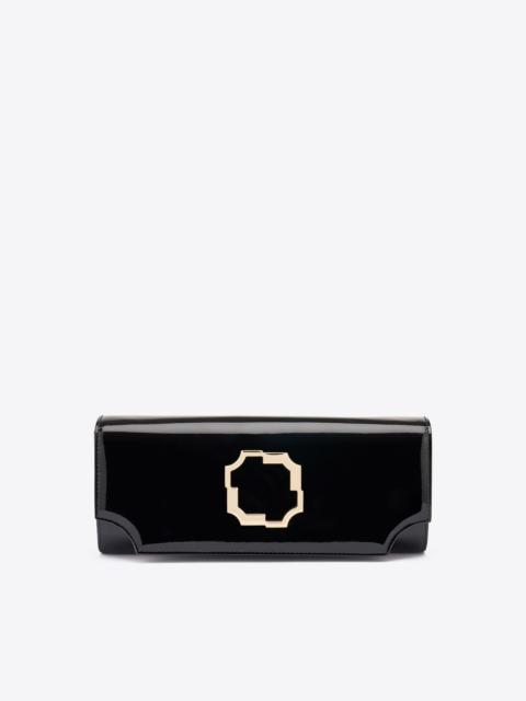 MALONE SOULIERS Vivien Black Patent Leather Wallet on Chain