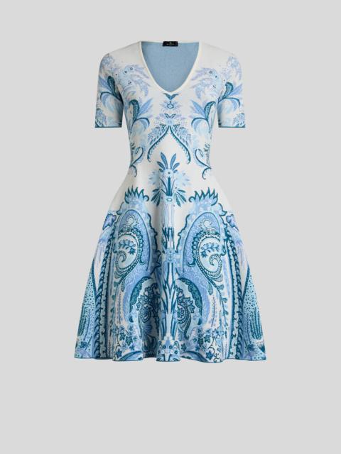 Etro JACQUARD MINI DRESS WITH LEAFY PAISLEY MOTIF