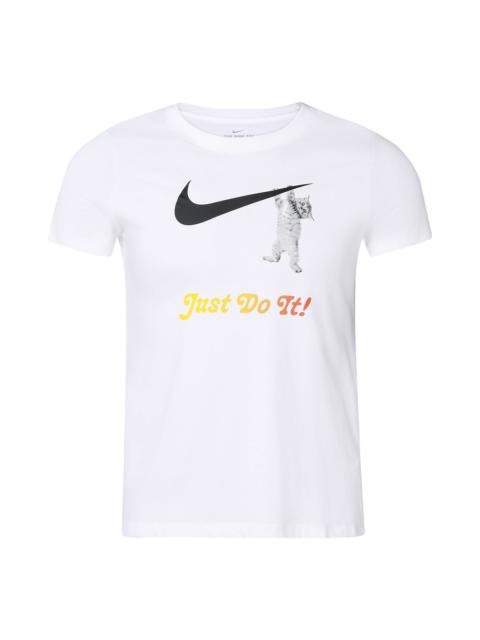 (WMNS) Nike Slogan logo Solid Color Training 'White' DA2481-100