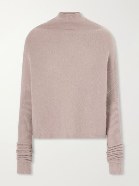Rick Owens Crater cashmere-blend turtleneck sweater Blush
