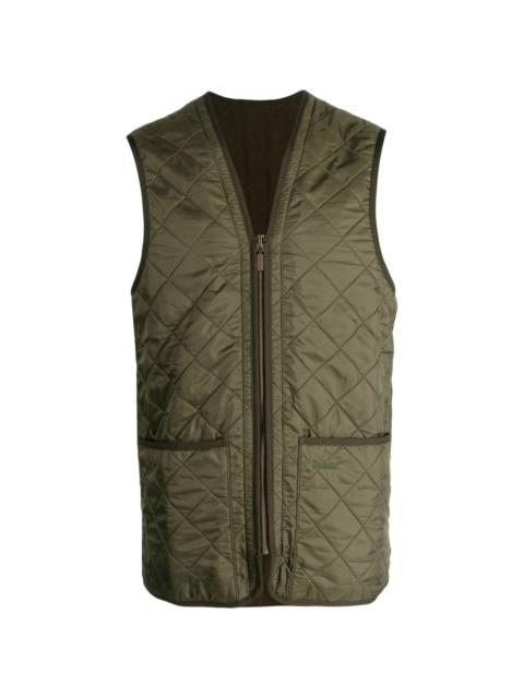 reversible diamond-quilted waistcoat