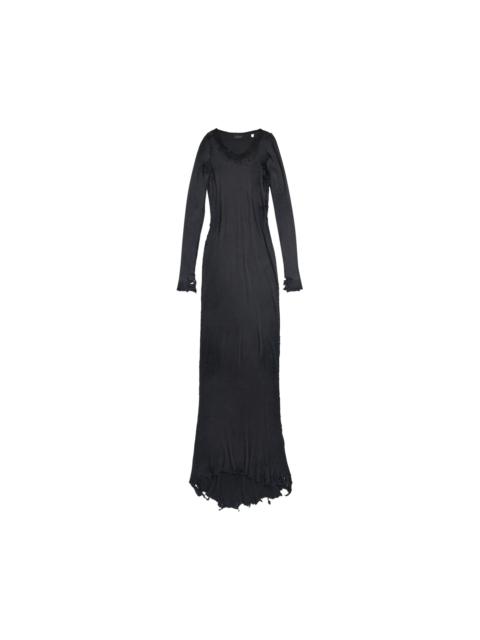 Balenciaga Long-Sleeve Lingery Maxi Dress 'Washed Black'