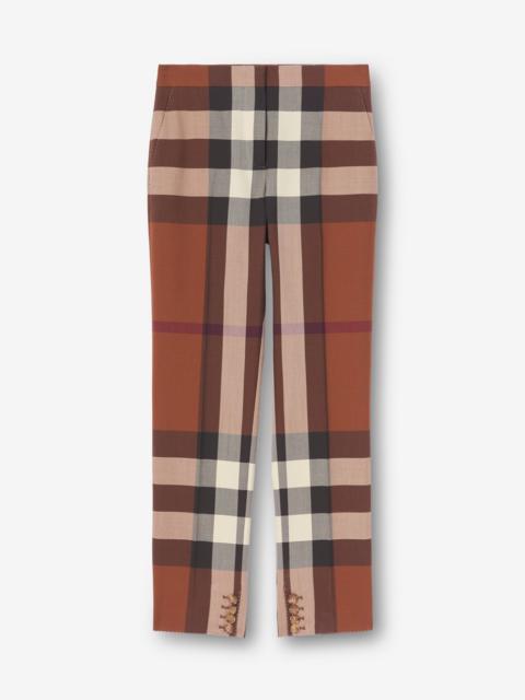 Burberry Check Wool Tailored Trousers