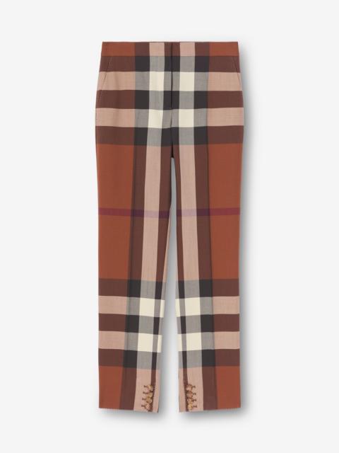 Burberry Check Wool Tailored Trousers