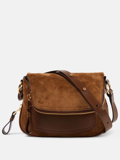 TOM FORD Suede and leather crossbody bag