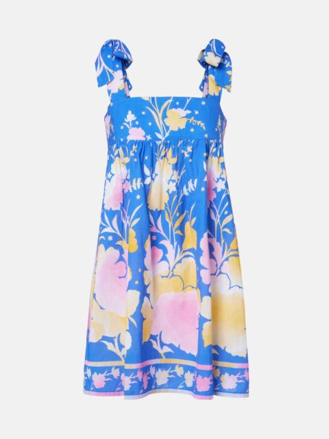 juliet dunn Floral cotton and linen minidress