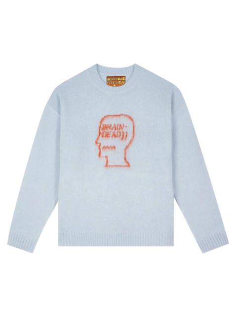 BRAIN DEAD Brain Dead Superfuzz Logohead Crewneck Sweater 'Sky Blue'