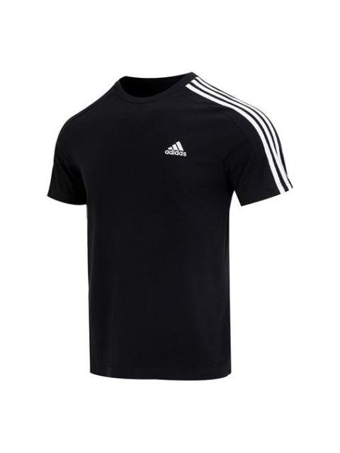 adidas Essentials Single Jersey 3-Stripes T-shirt 'Black' IC9334