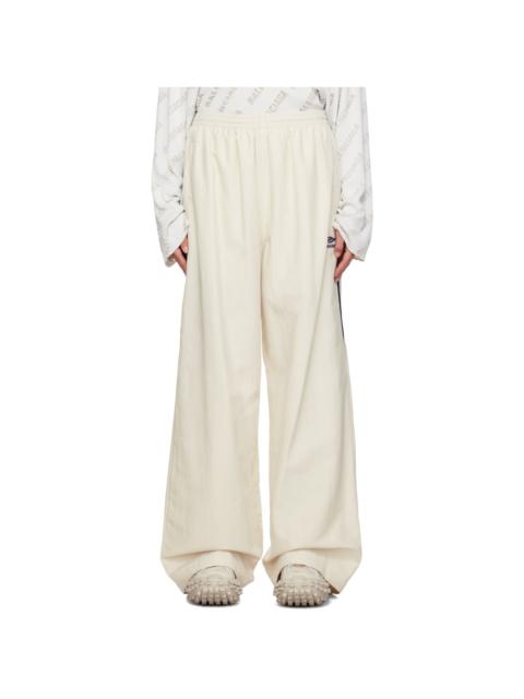 BALENCIAGA 3b 스포츠 아이콘 중간 적합 추적 바지 흰색