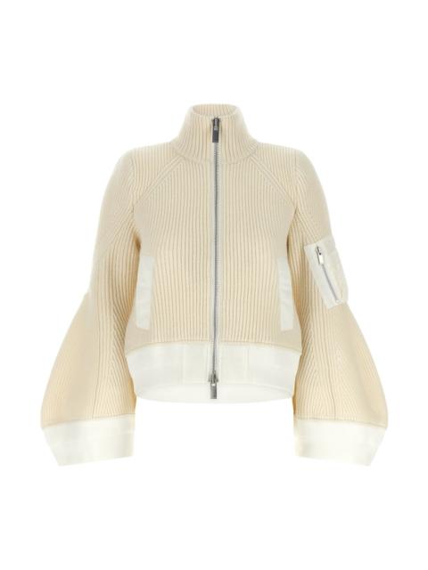 sacai 'Nylon Twill X Wool Knit' Blouson