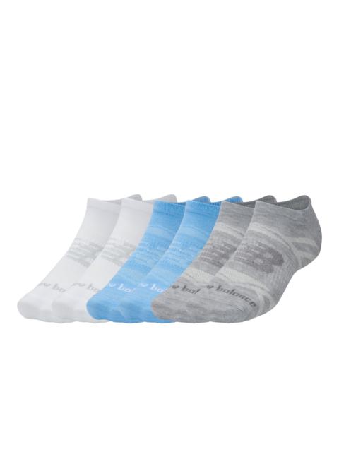 New Balance Flat Knit No Show Socks 6 Pack