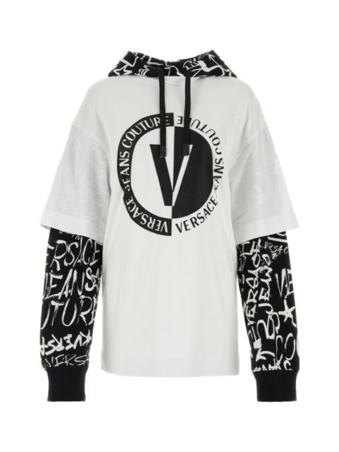 VERSACE JEANS COUTURE Two-tone cotton sweatshirt