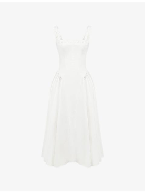 House of CB Dorothy Fitted Stretch-Cotton Midi Dress