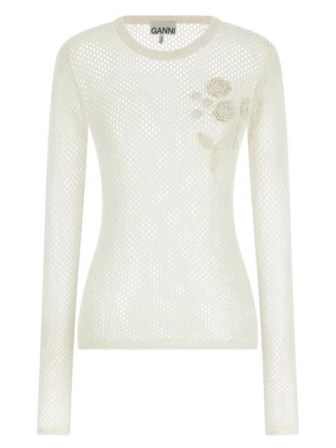 GANNI Pointelle cotton sweater