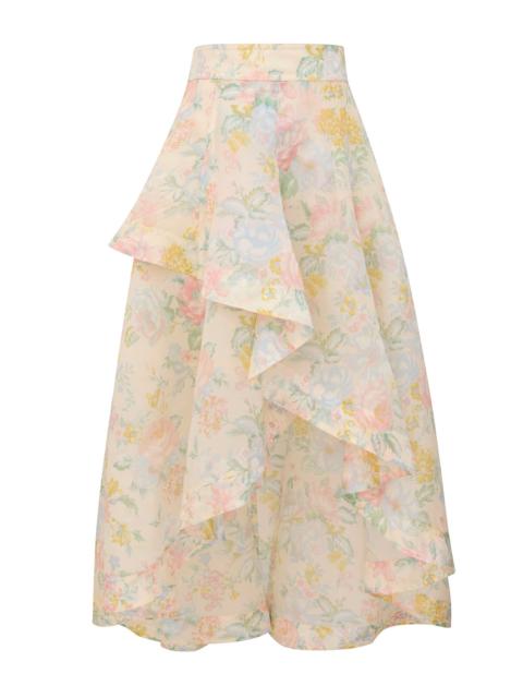 Zimmermann CLASH FLORAL PEPLUM MIDI SKIRT