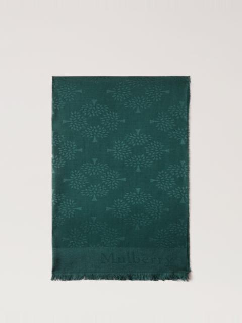 Mulberry Mulberry Tree Rectangular Scarf Mulberry Green Cotton Silk Blend