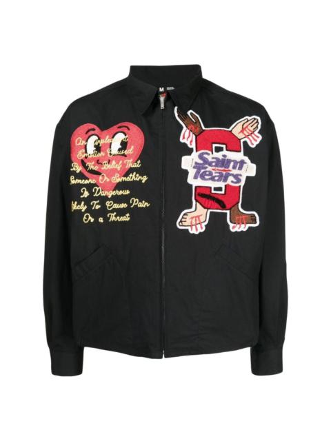 x Denim Tears graphic-embroidered jacket