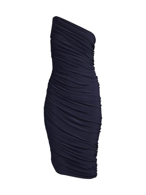 NORMA KAMALI Women's Diana Ruched One-Shoulder Midi-Dress - True Navy