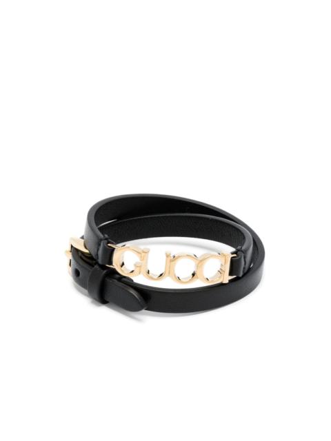 Gucci-script leather choker