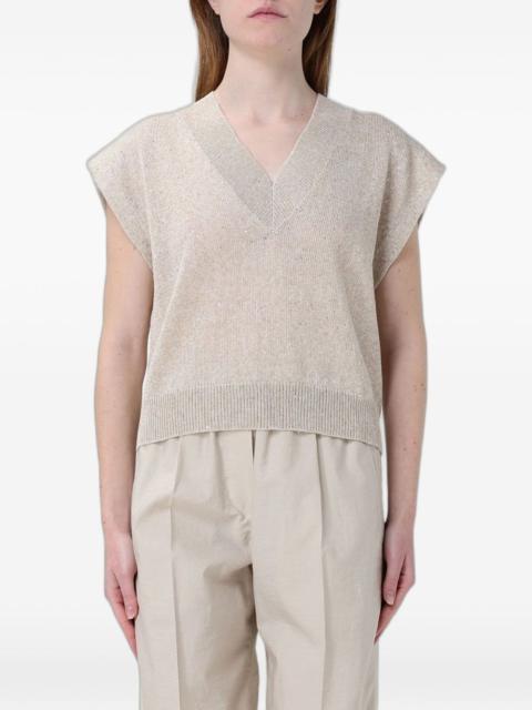 Brunello Cucinelli sequin-embellished V-neck vest