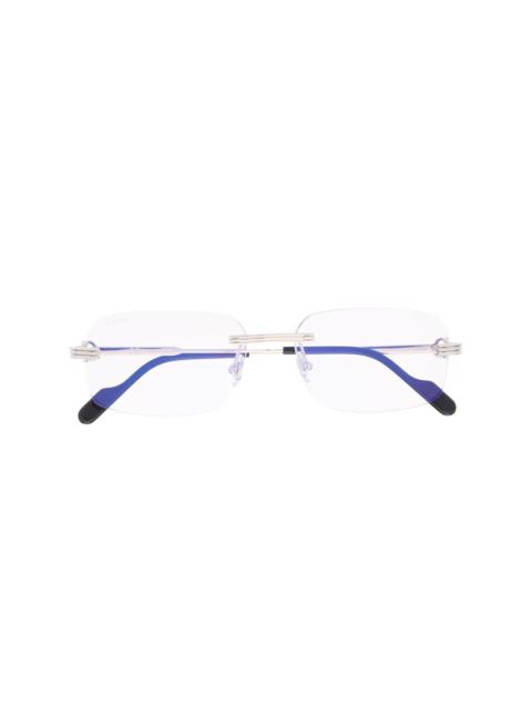 narrow square-frame glasses