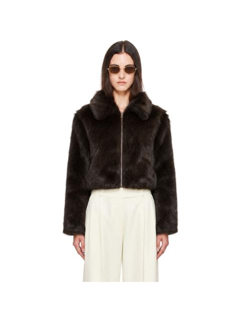 The Frankie Shop Brown Hope Faux-Fur Jacket