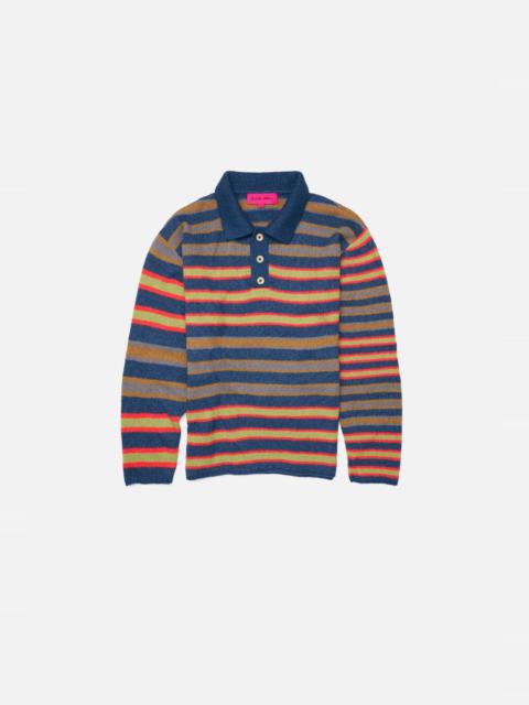 The Elder Statesman LEO STRIPE POLO LS