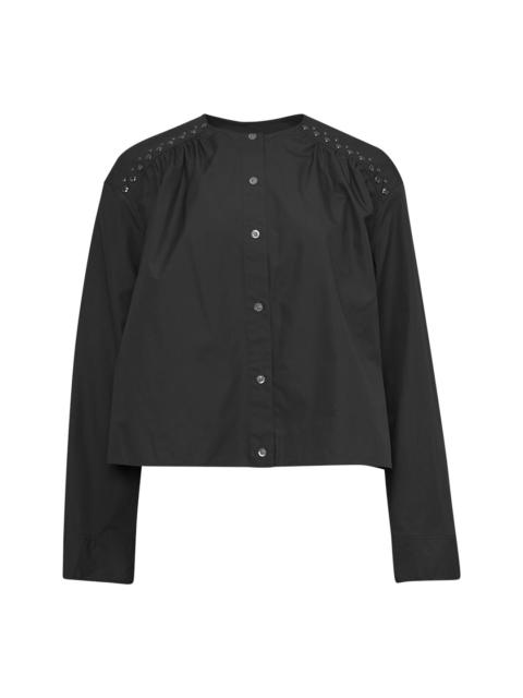 3.1 Phillip Lim Gathered Poplin Studded Blouse