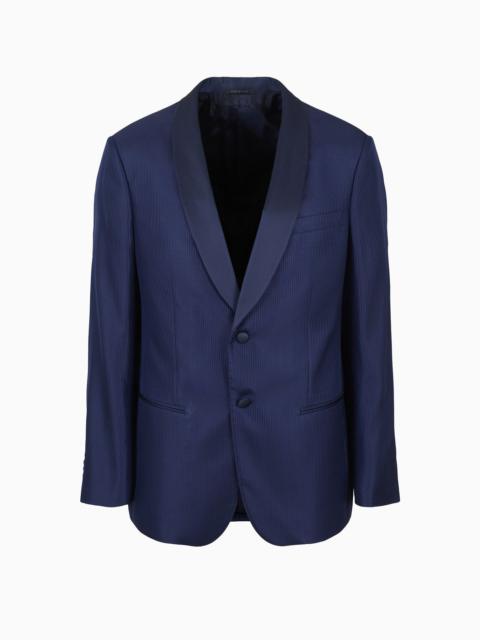 Soho line single-breasted tuxedo jacket in silk jacquard