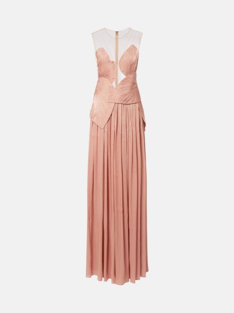 COSTARELLOS Serenne lamé georgette gown