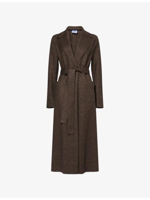 Harris Wharf London Donegal Belted Wool-Blend Coat