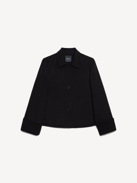 Theory Boxy Cuff Jacket in Double-Face Wool-Cashmere
