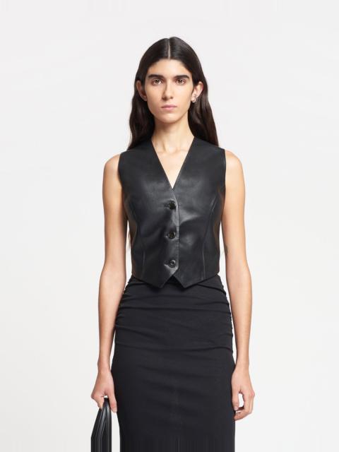 Cropped Regenerated Leather Vest