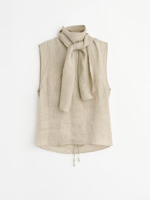 Virtuous Top Ghost Grey Wax Dipped Cupro