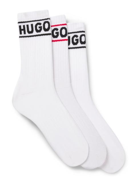 HUGO THREE-PACK OF SHORT-LENGTH SOCKS WITH LOGO