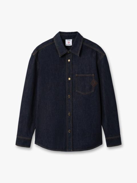 CASABLANCA Indigo Raw Denim Long Sleeve Shirt