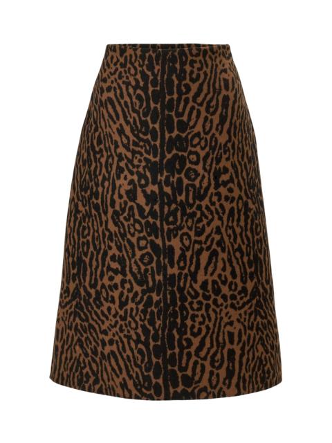 CAROLINA HERRERA Leopard Jacquard Knee-Length Skirt print
