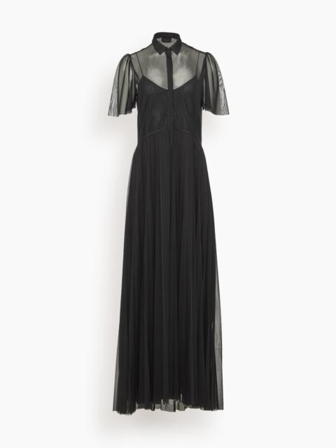 forte_forte Chic Tulle Plisse Dress in Noir