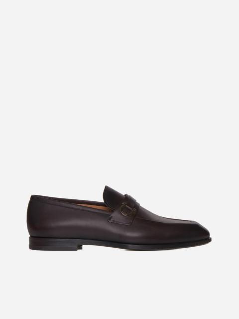 Gancini leather loafers